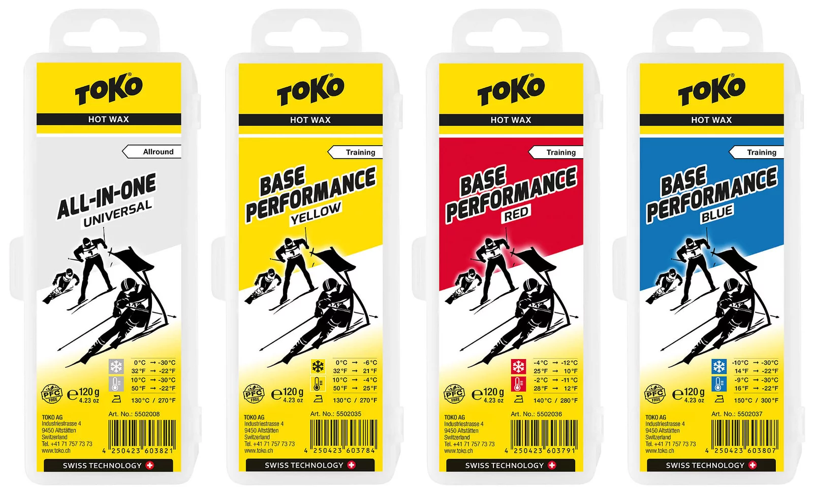  Toko 4 x Base Performance Wax - Skiwachs-Set