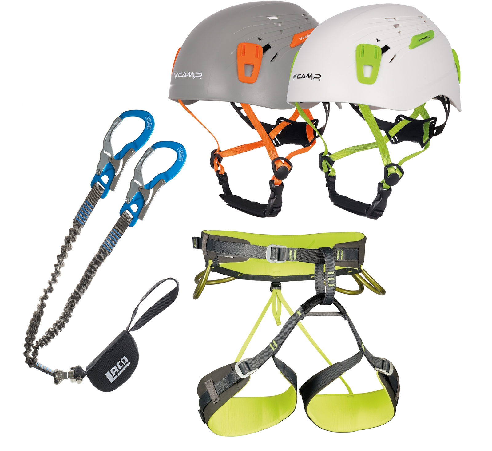 Klettersteigset LACD Ultimate Swivel + Gurt Camp Energy + Helm Camp Titan