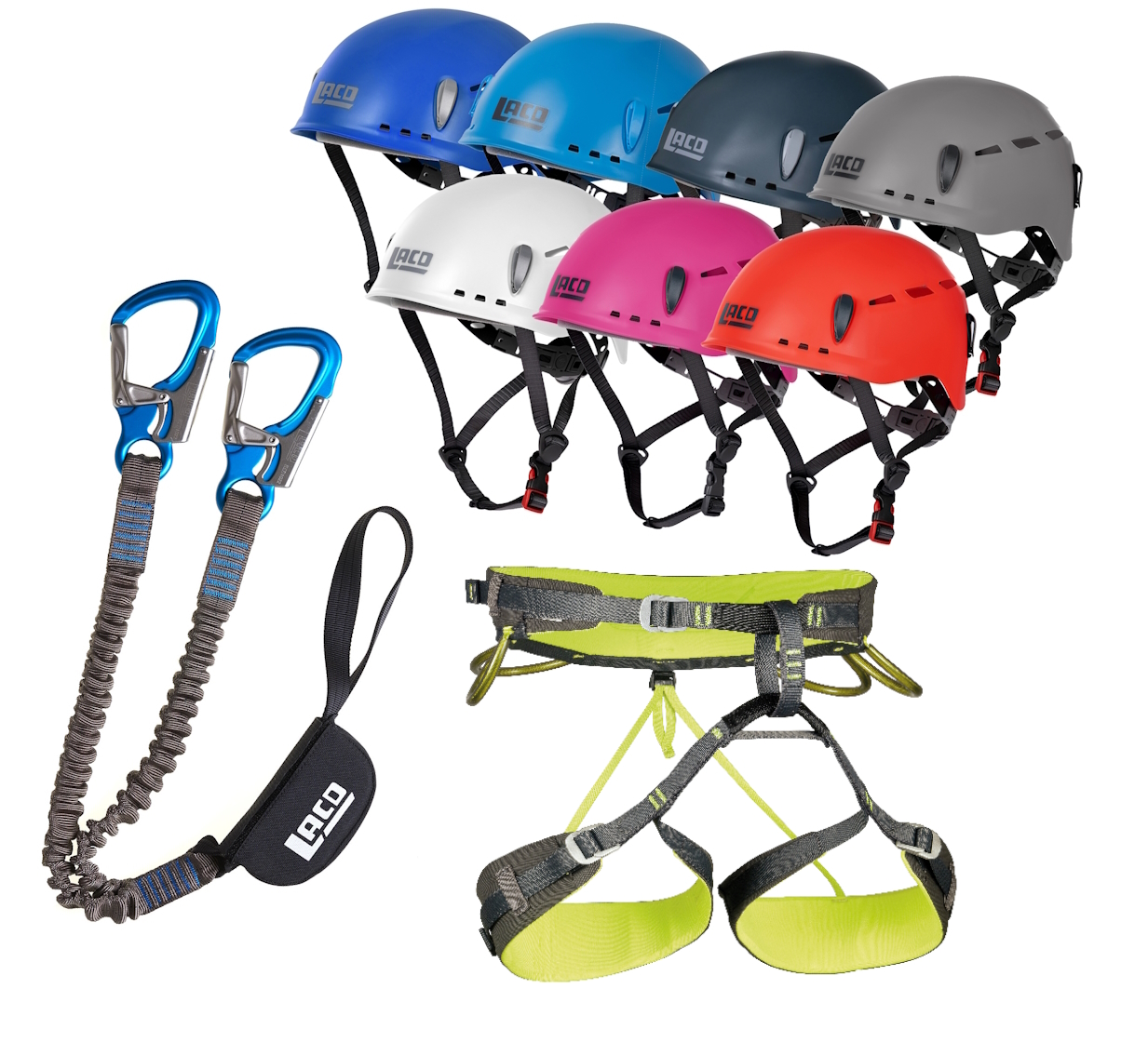 Klettersteigset LACD Pro Evo + Gurt Camp Energy + Helm Protector 2.0