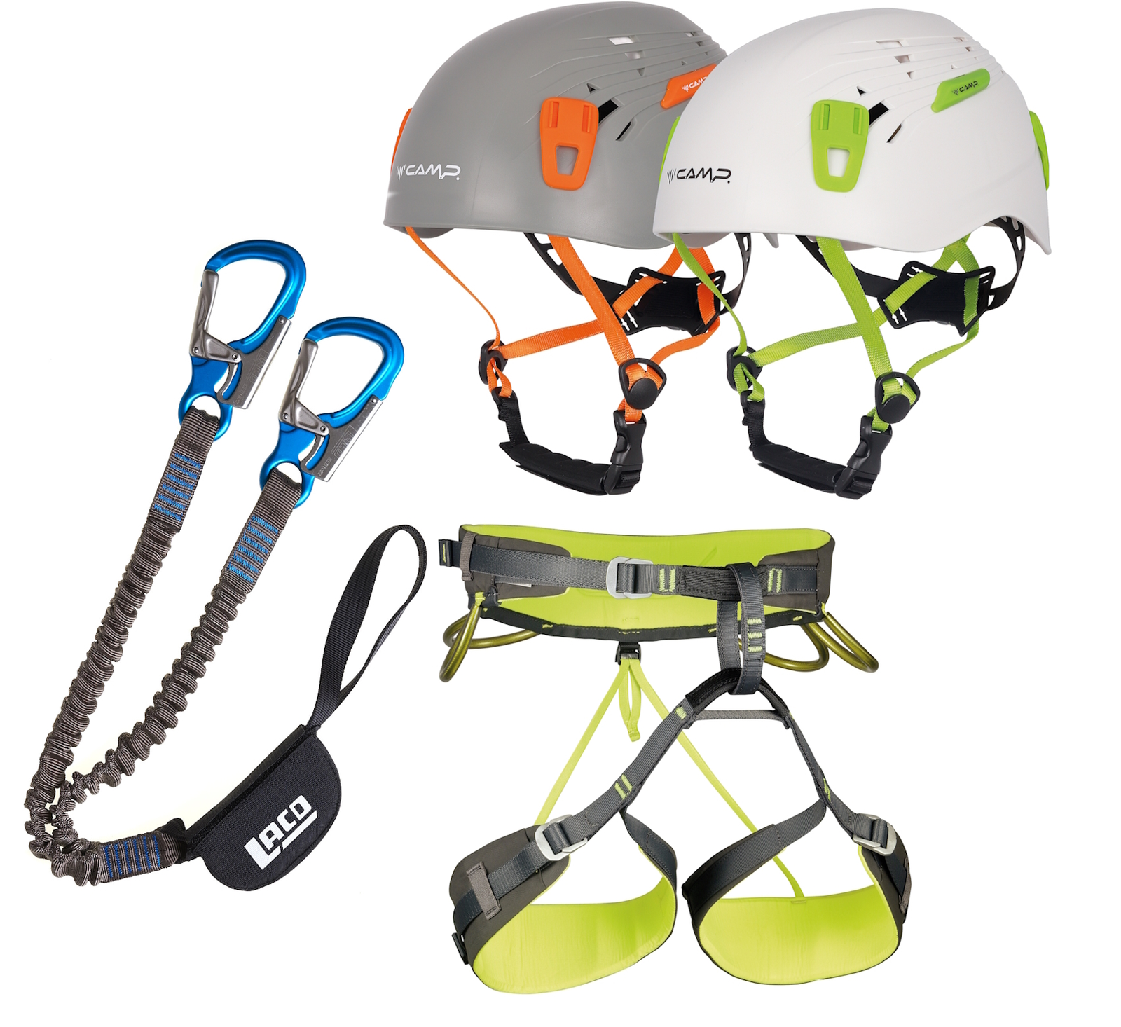 Klettersteigset LACD Pro Evo + Gurt Camp Energy + Helm Camp Titan