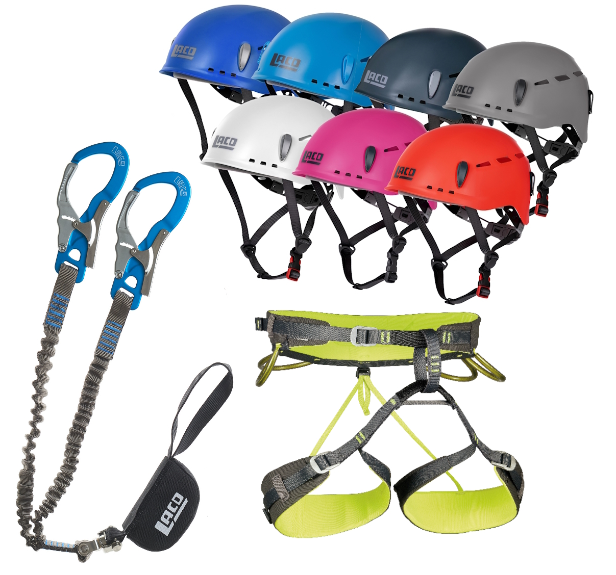 Klettersteigset LACD Ultimate Swivel + Gurt Camp Energy + Helm Protector 2.0