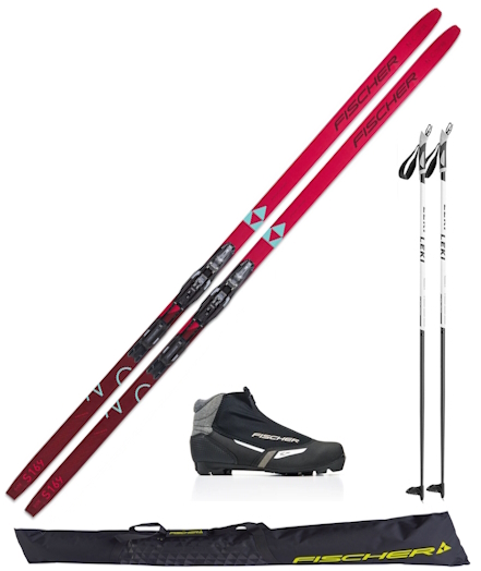 Fischer Mystique EF Set - Langlaufski + Bindung IFP + Schuhe + Stöcke + Skisack